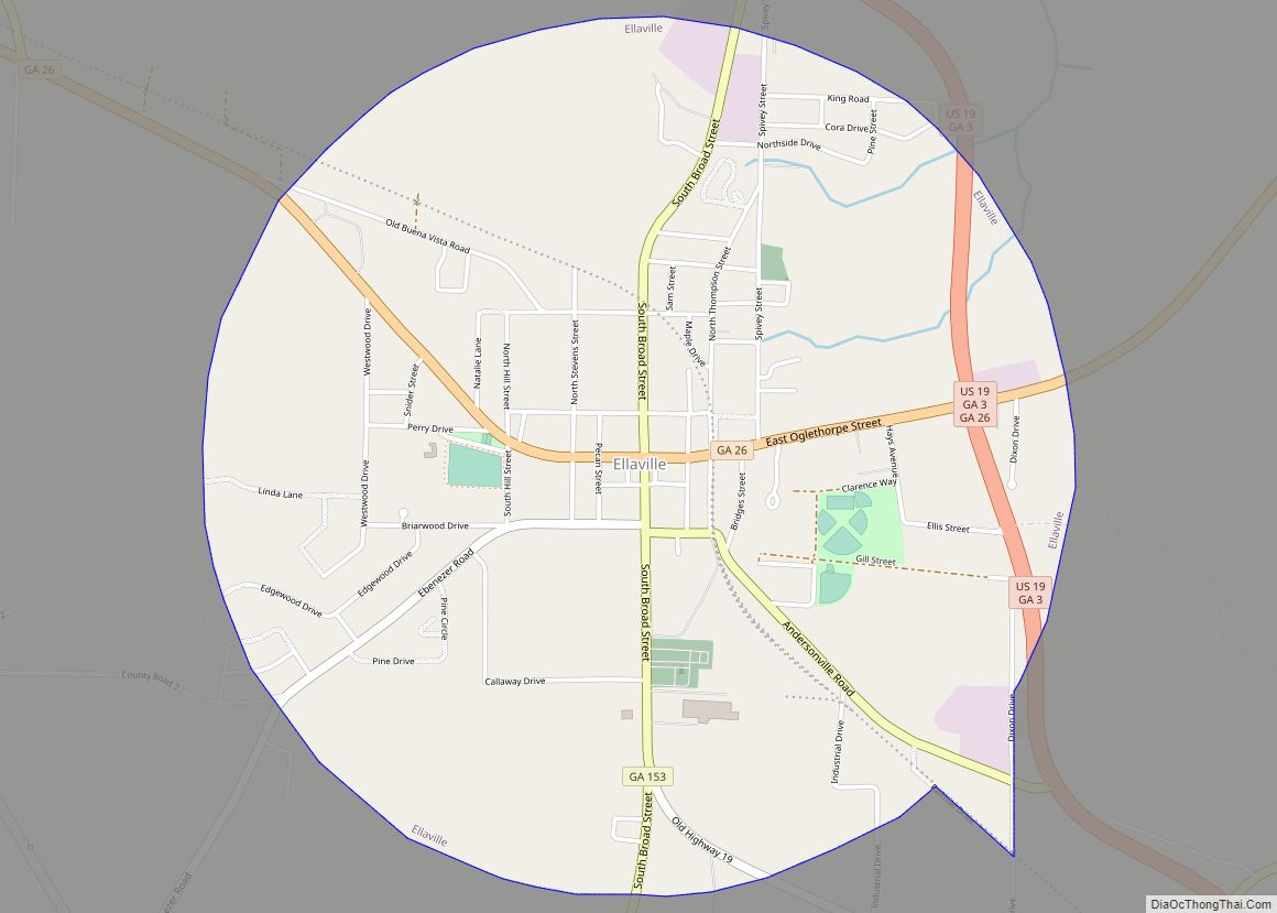 Map of Ellaville city