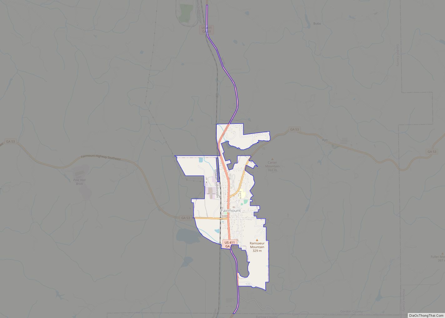 Map of Fairmount city, Georgia