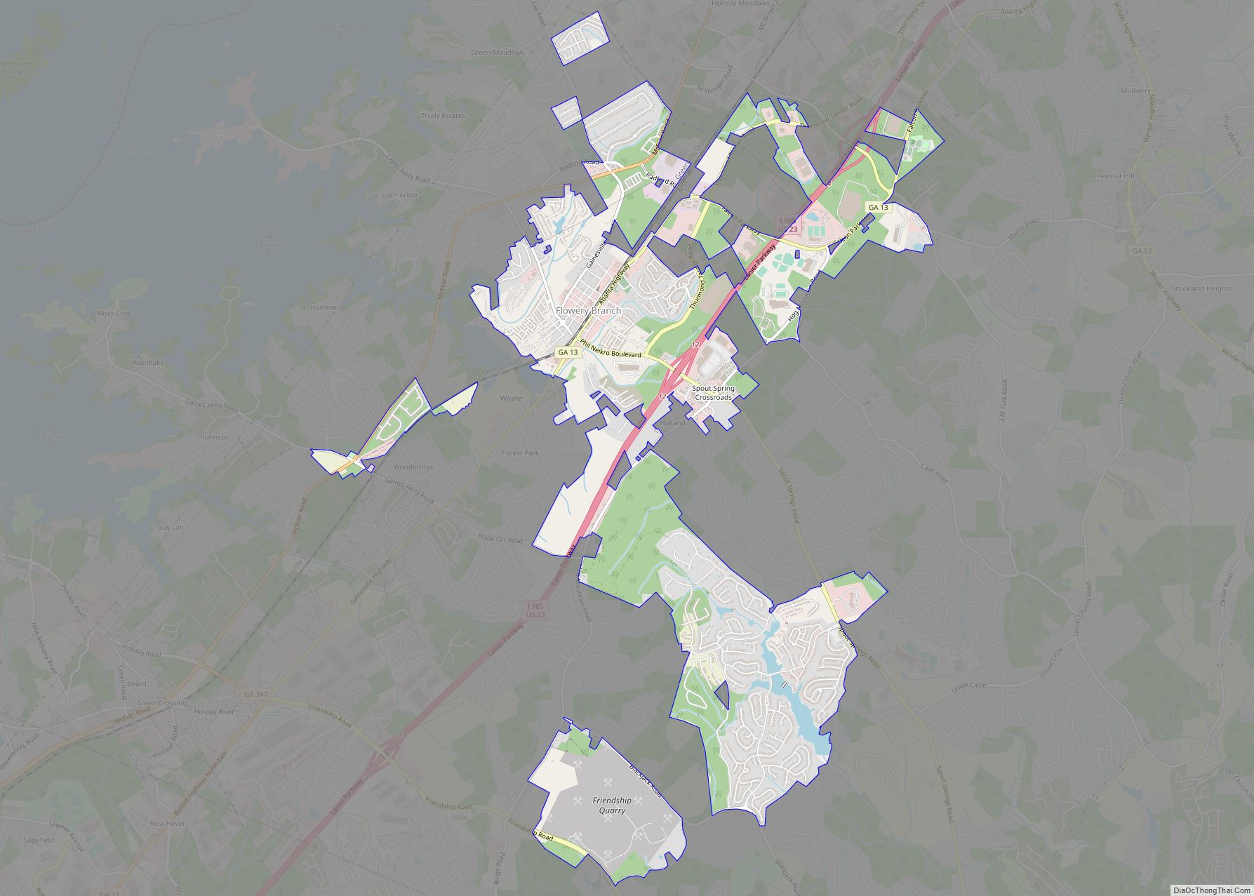 Map of Flowery Branch city