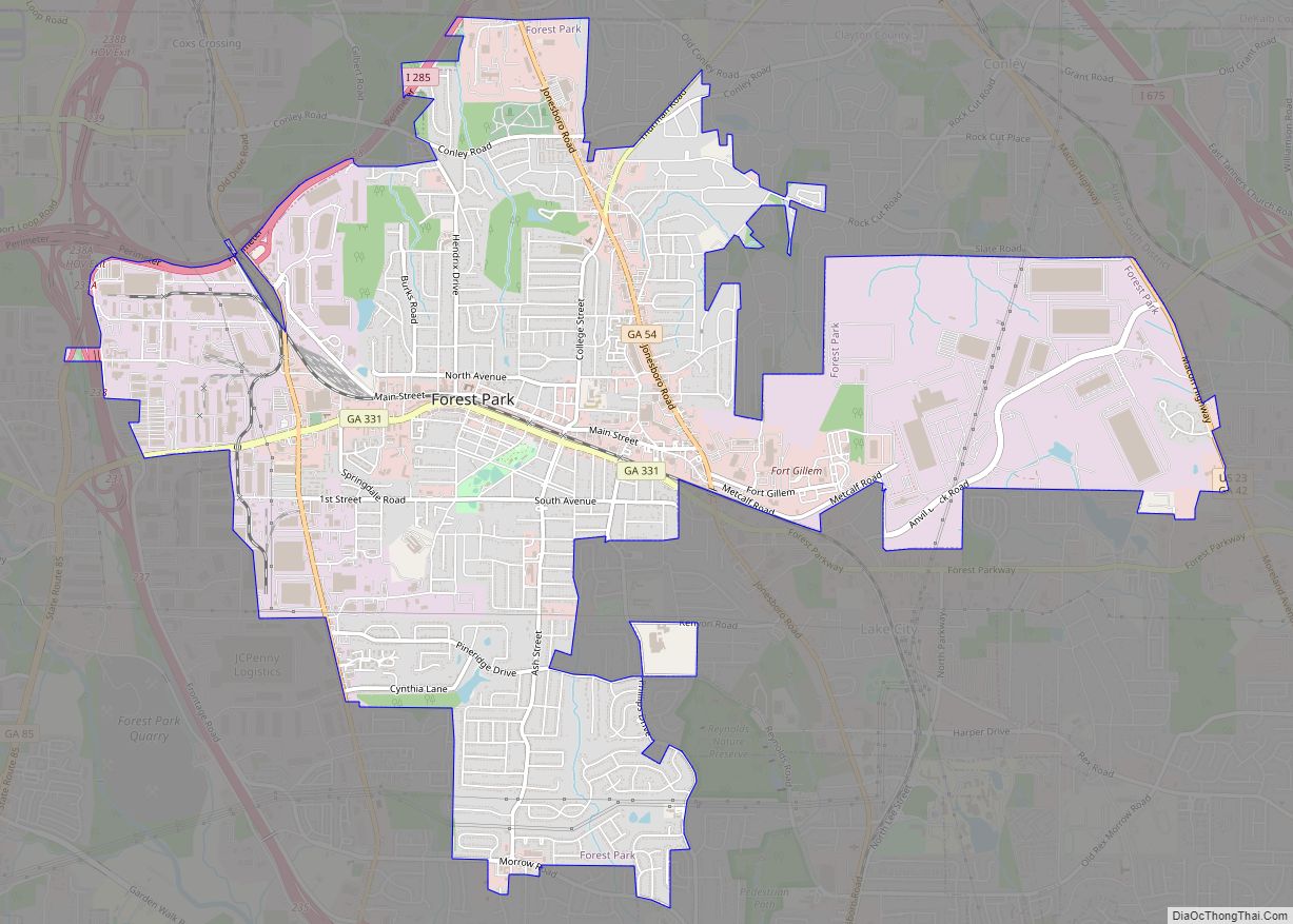 Map of Forest Park city, Georgia