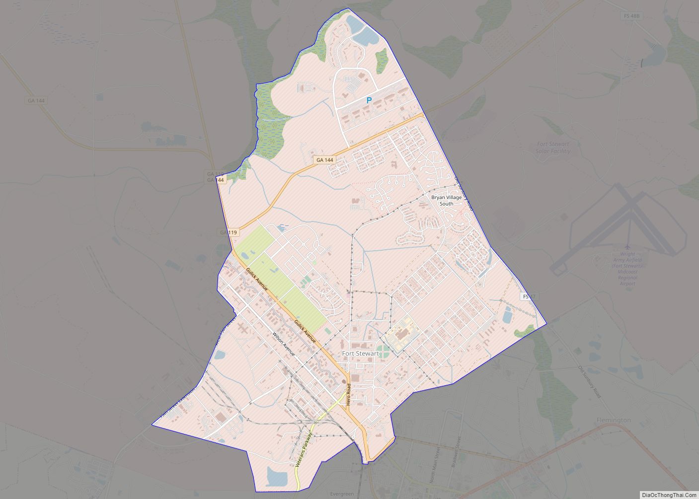 Map of Fort Stewart CDP