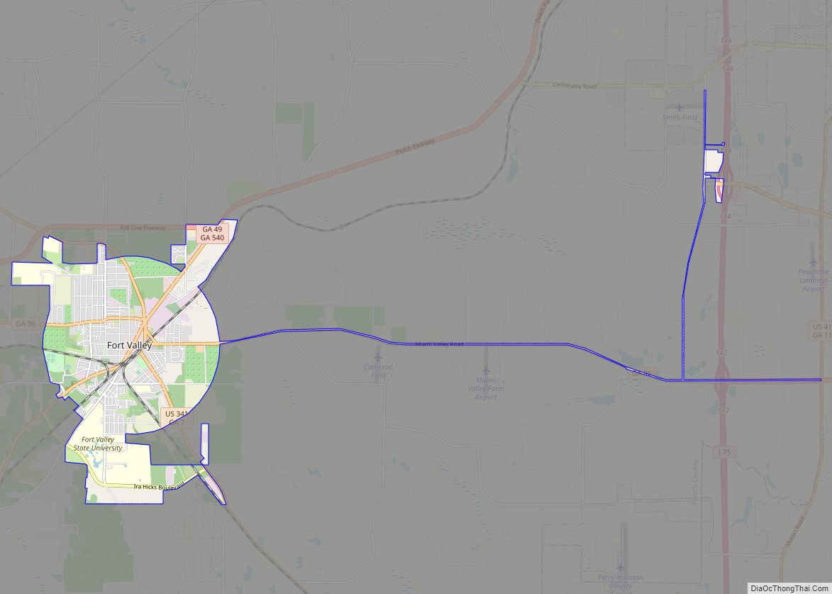 Map of Fort Valley city, Georgia