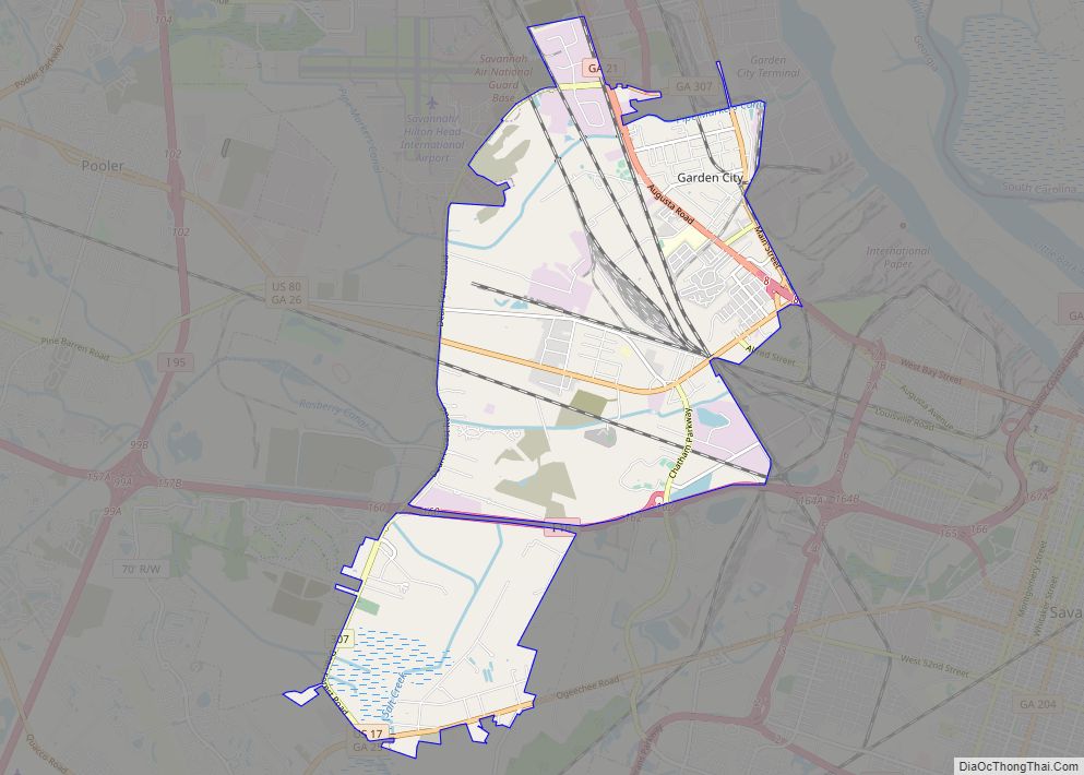 Map of Garden City, Georgia