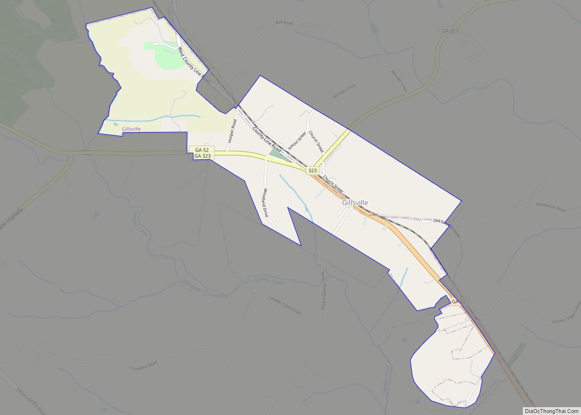 Map of Gillsville city