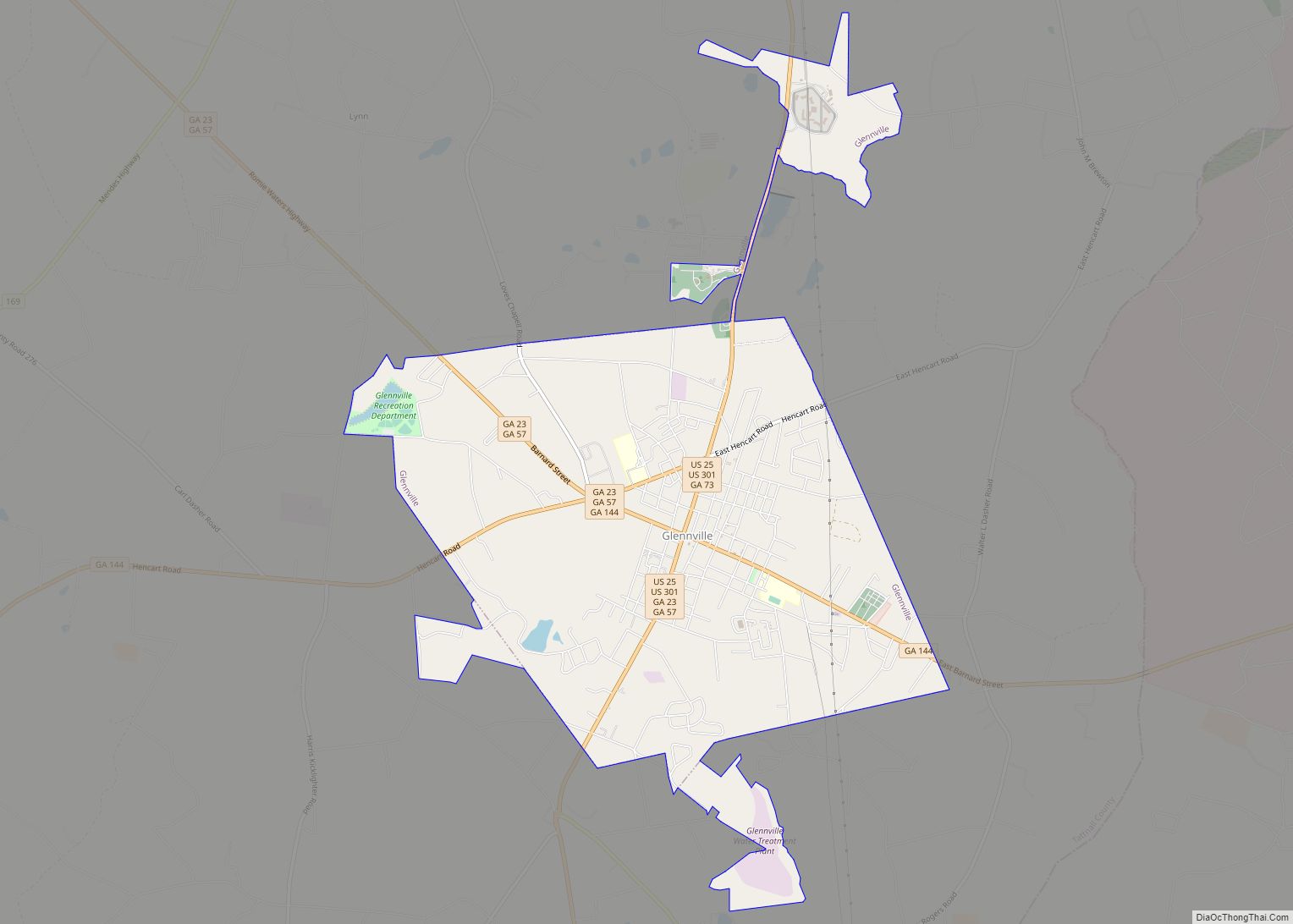 Map of Glennville city