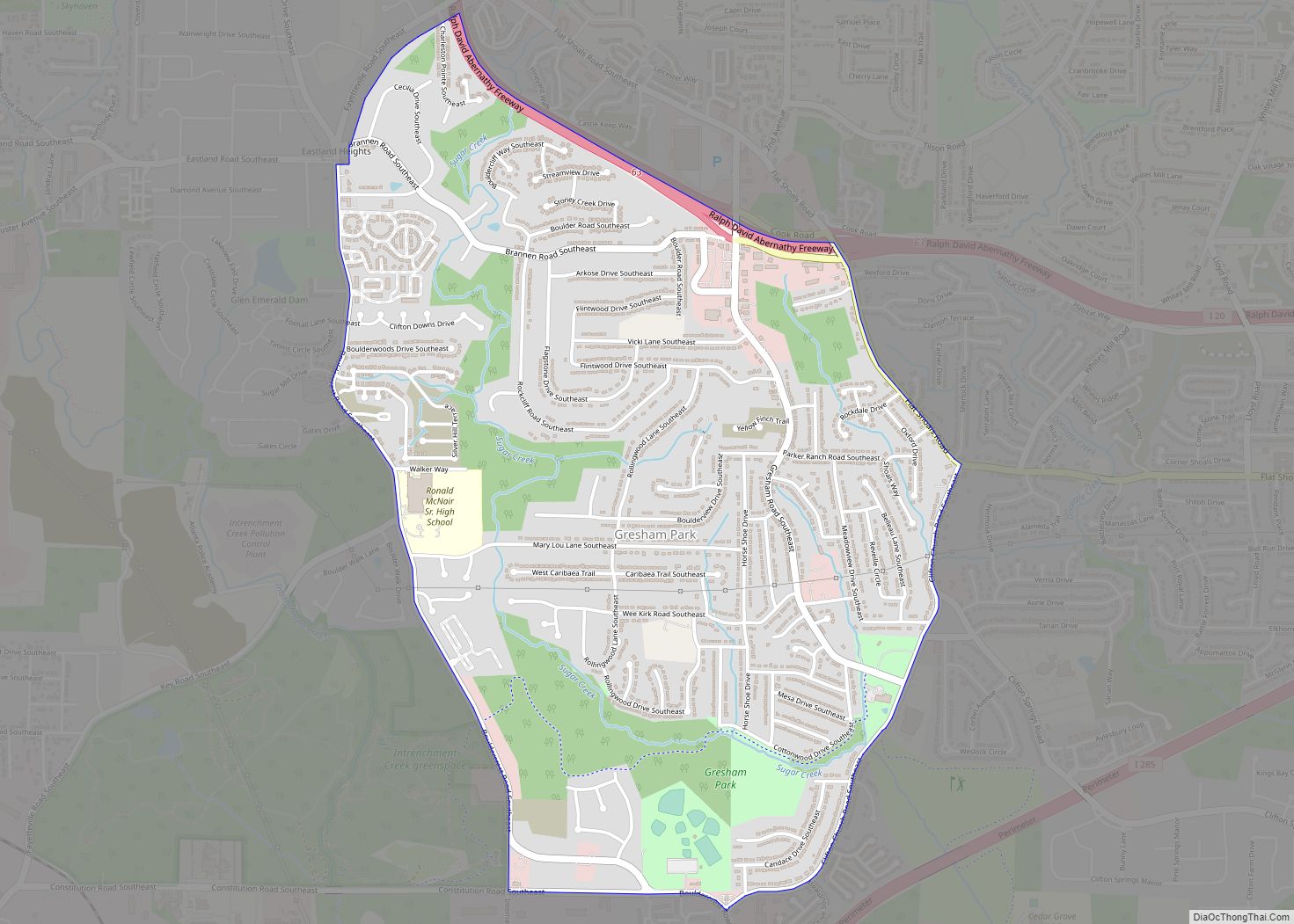 Map of Gresham Park CDP