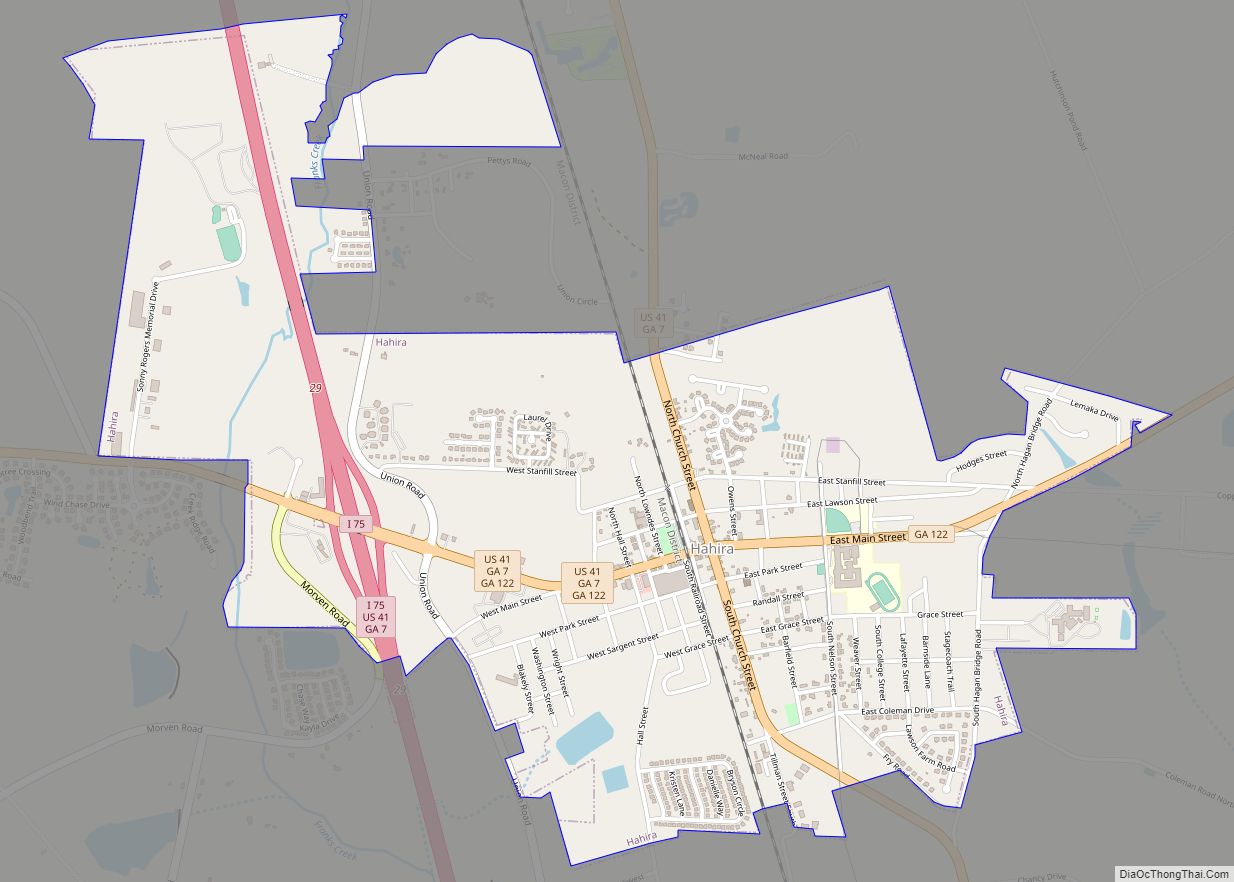 Map of Hahira city