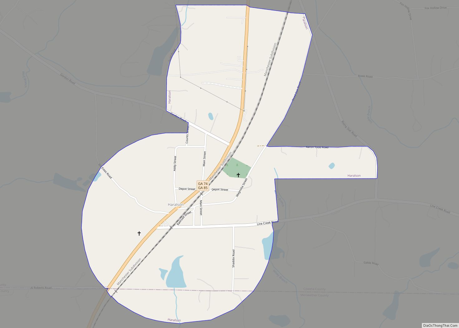 Map of Haralson town