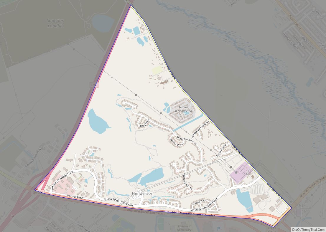 Map of Henderson CDP, Georgia