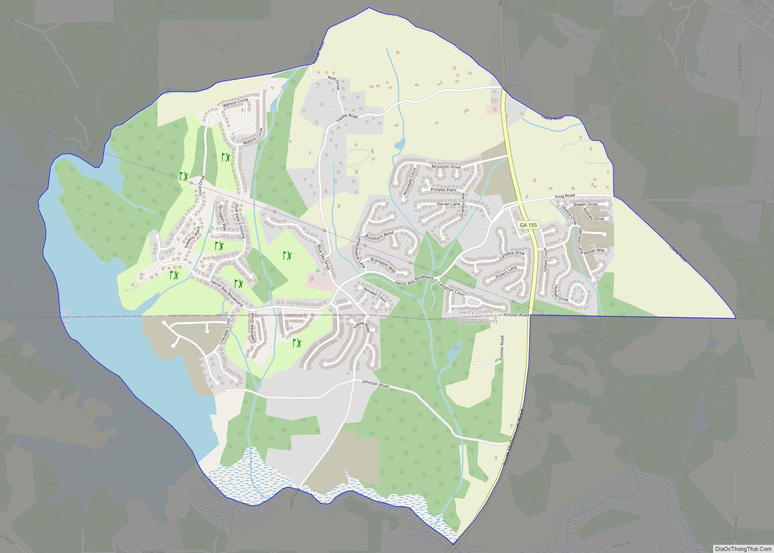 Map of Heron Bay CDP