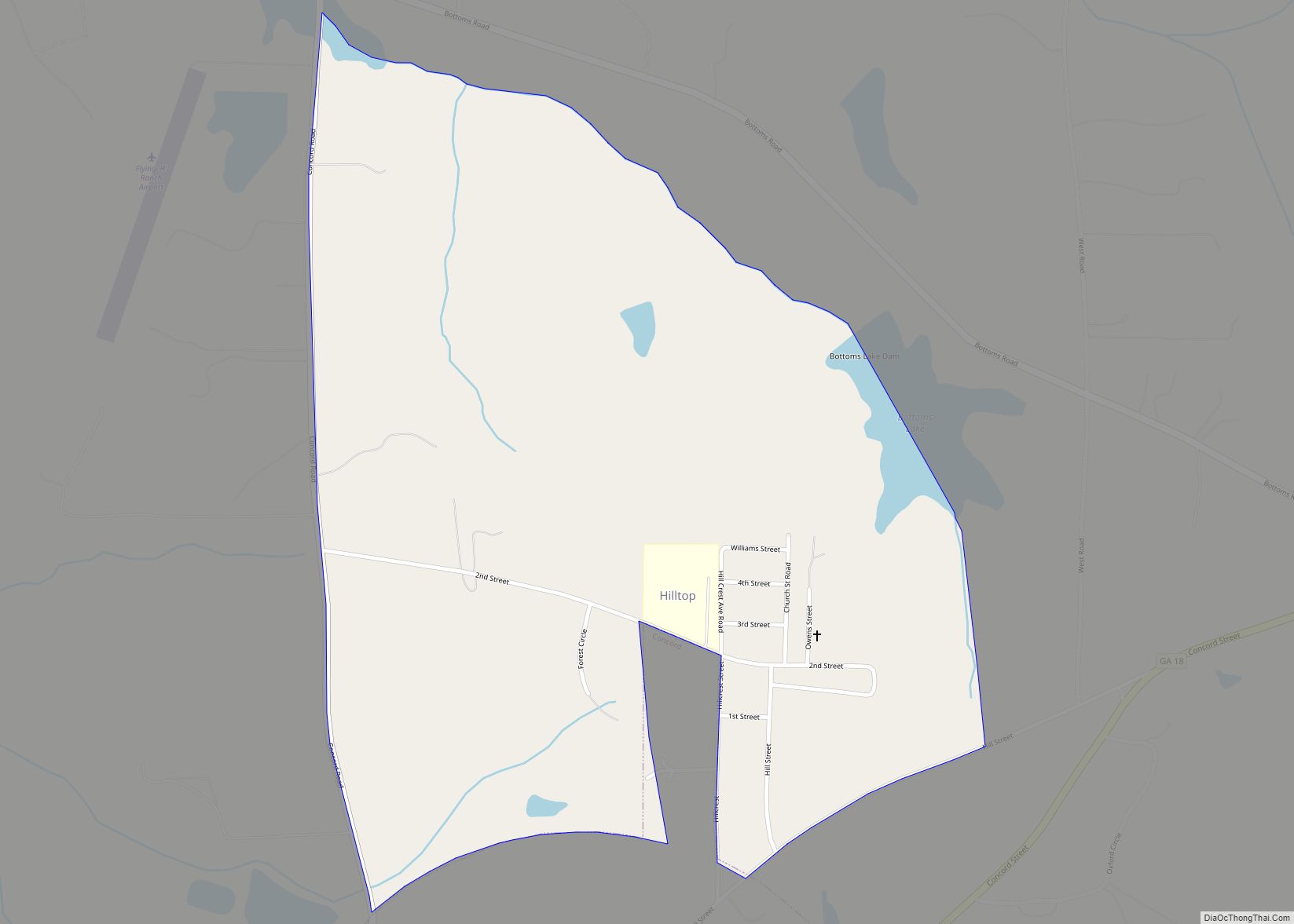 Map of Hilltop CDP, Georgia