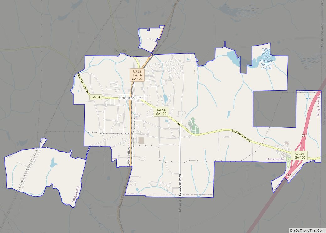 Map of Hogansville city