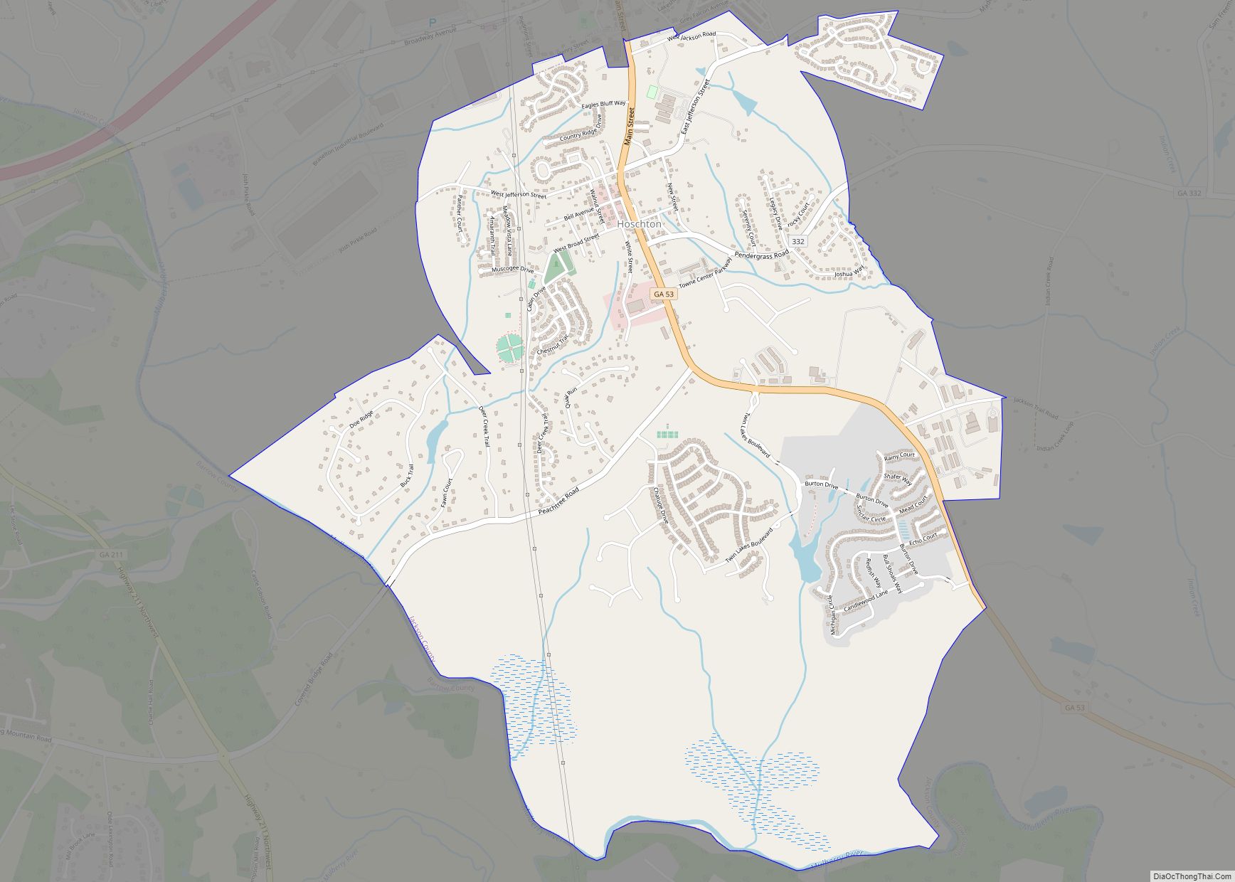 Map of Hoschton city