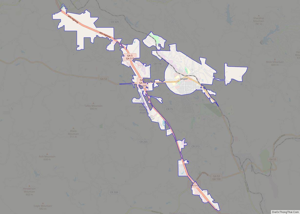 Map of Jasper city, Georgia