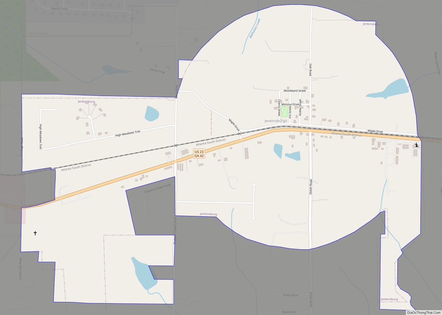 Map of Jenkinsburg city