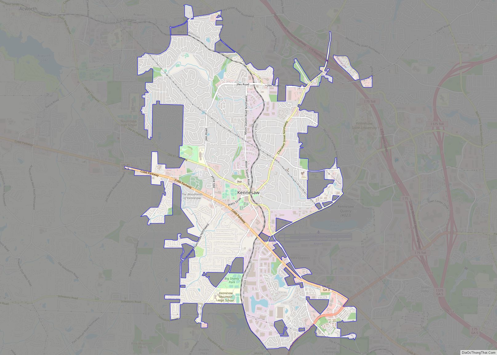 Map of Kennesaw city