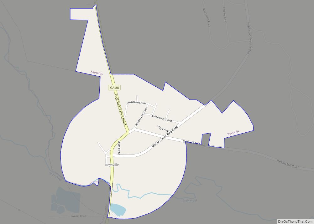 Map of Keysville city, Georgia