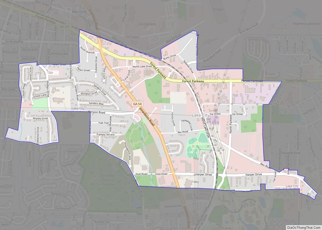 Map of Lake City, Georgia