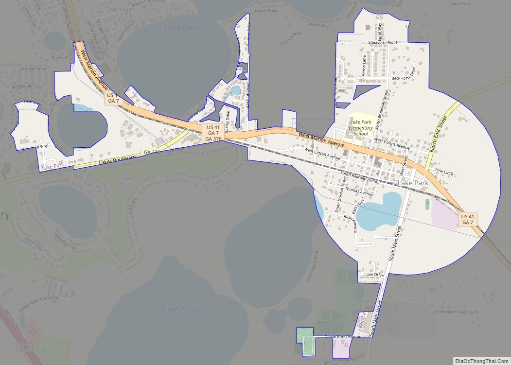 Map of Lake Park city, Georgia