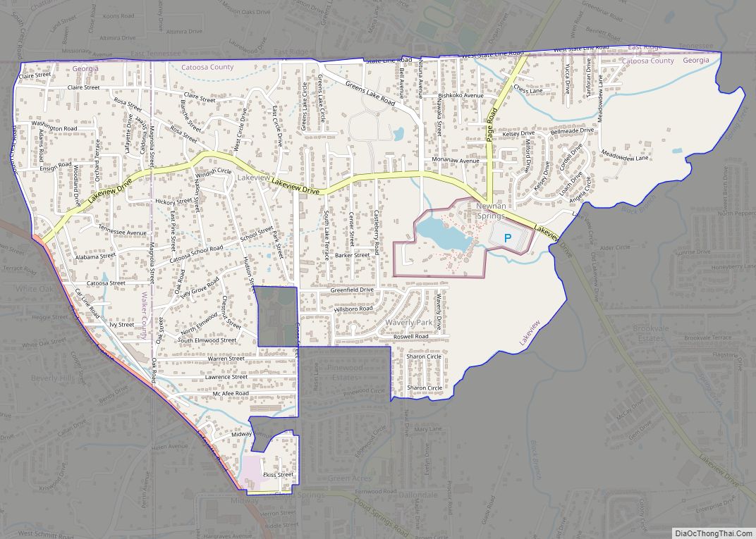 Map of Lakeview CDP, Georgia