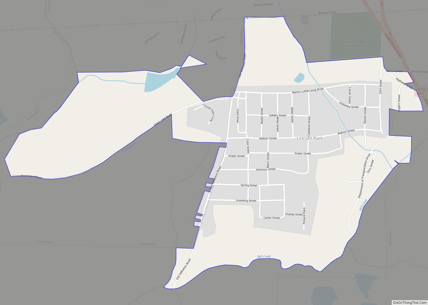 Map of Lincoln Park CDP, Georgia