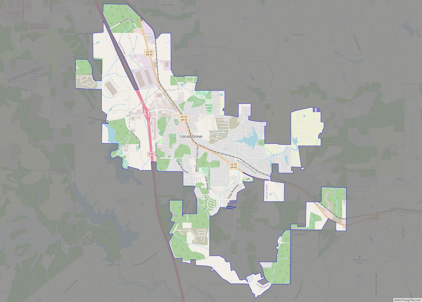 Map of Locust Grove city, Georgia