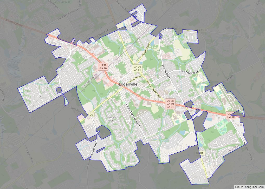 Map of Loganville city, Georgia