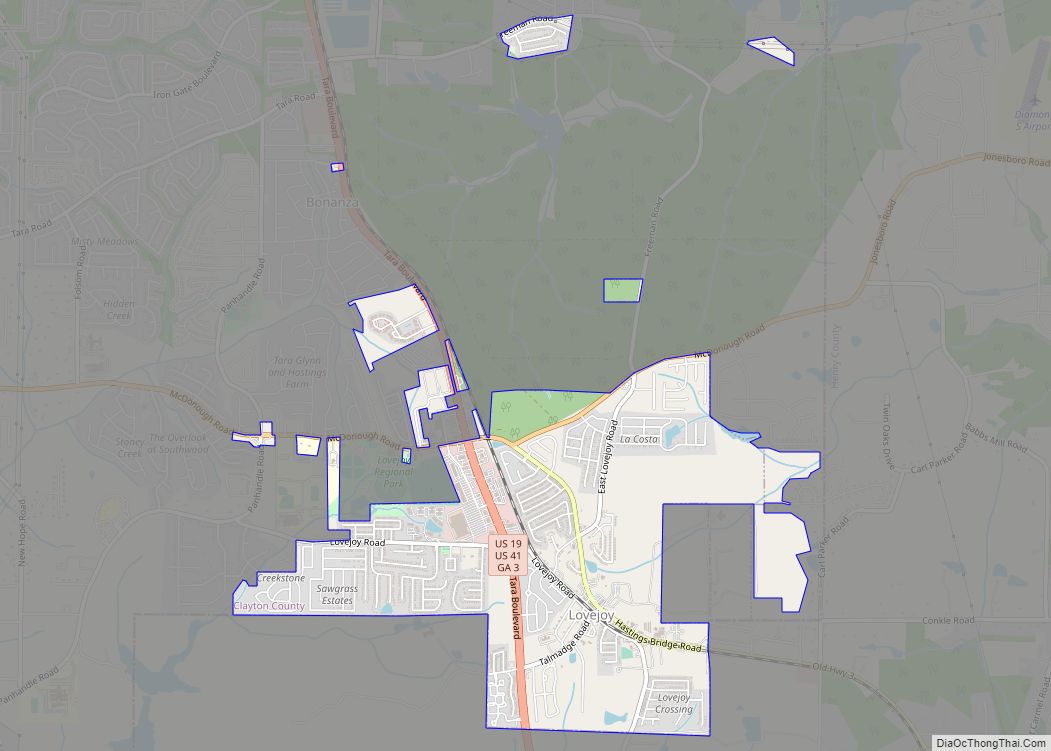 Map of Lovejoy city