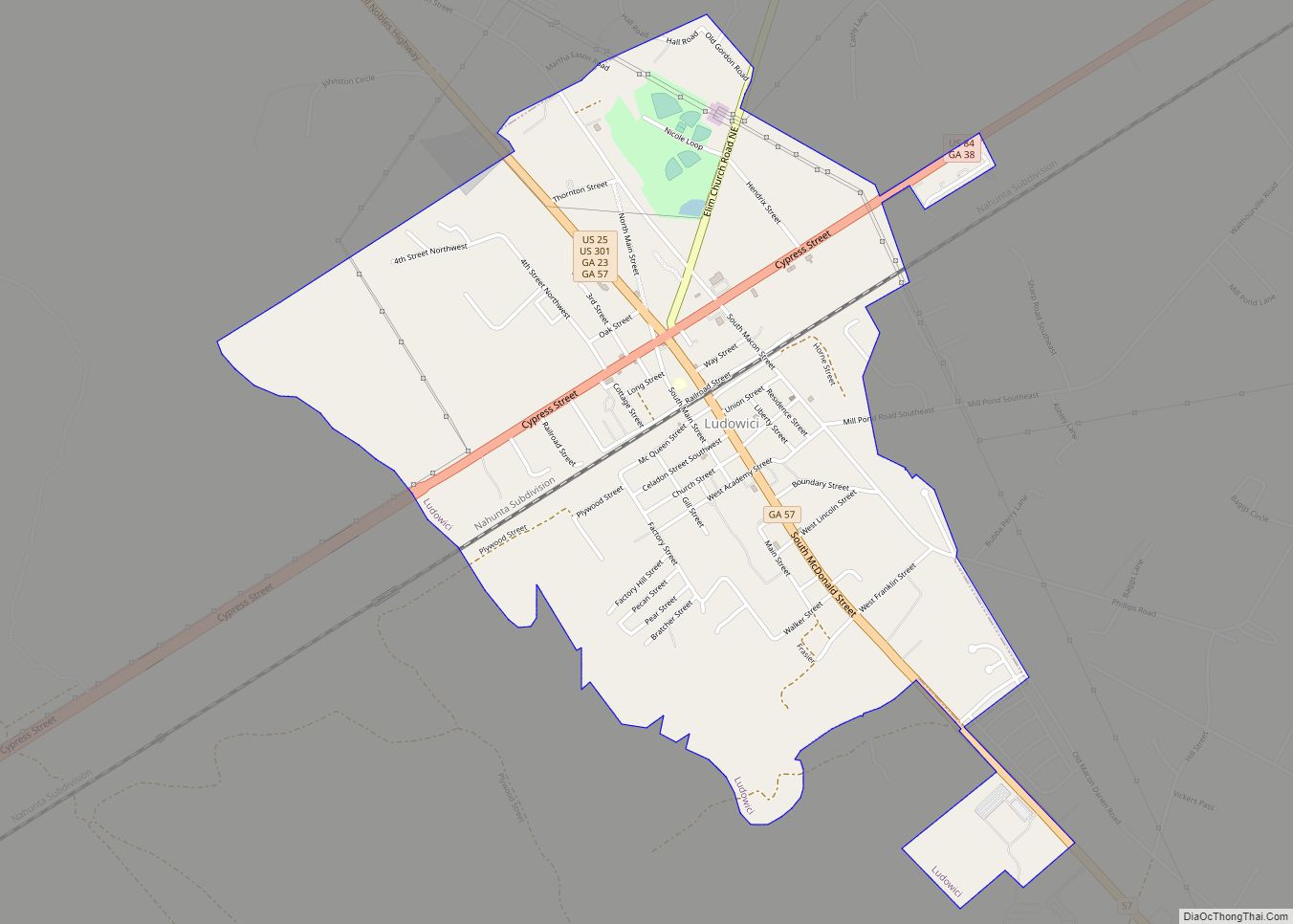 Map of Ludowici city