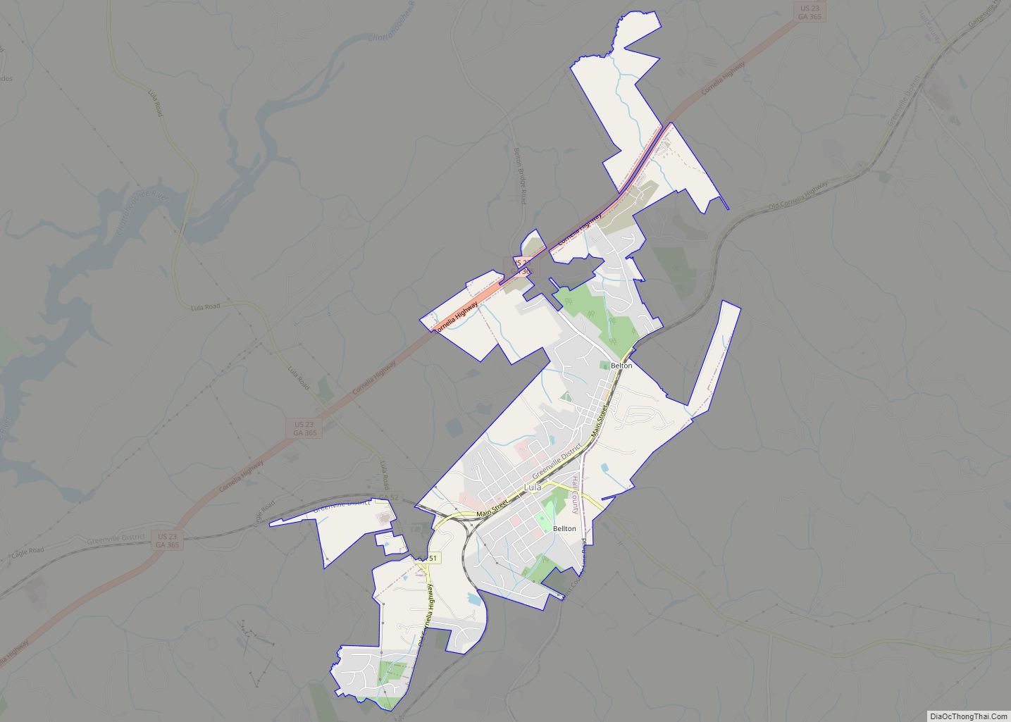 Map of Lula city, Georgia