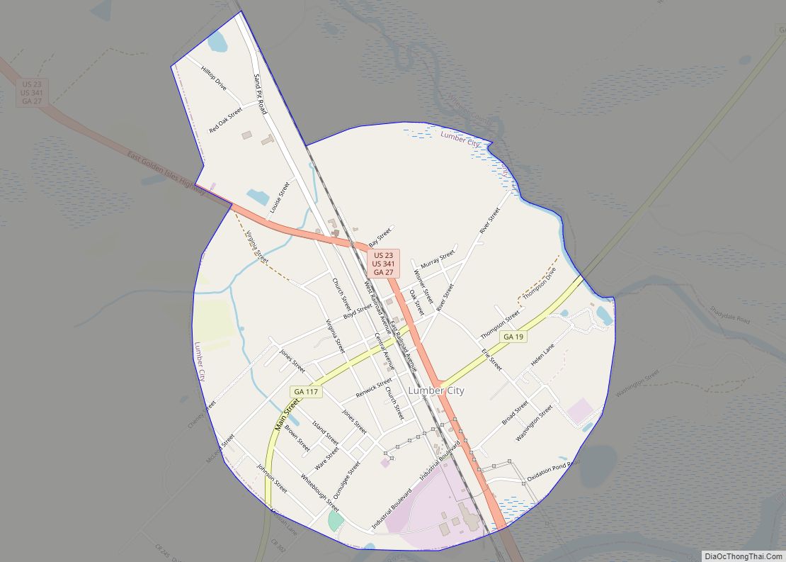 Map of Lumber City, Georgia