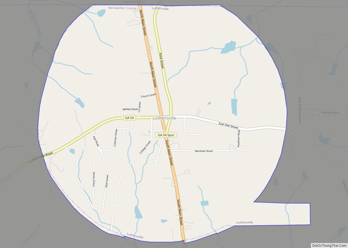 Map of Luthersville city