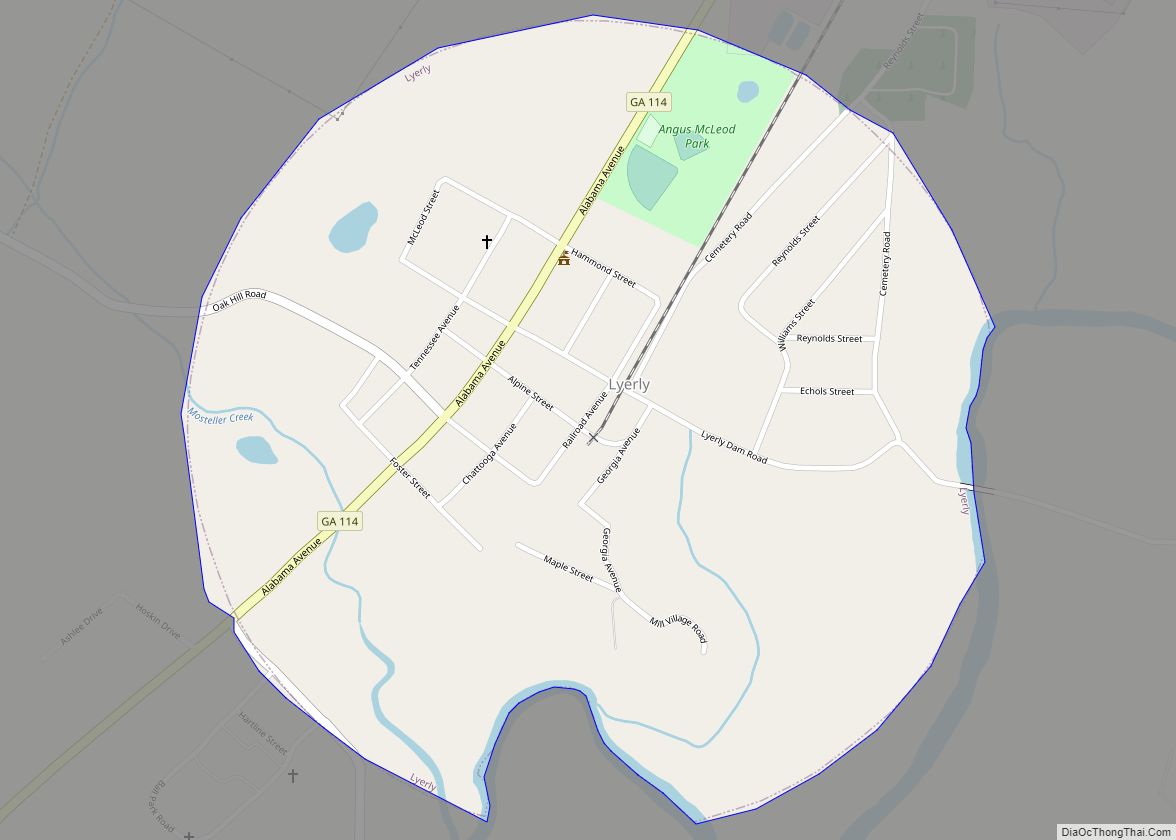 Map of Lyerly town