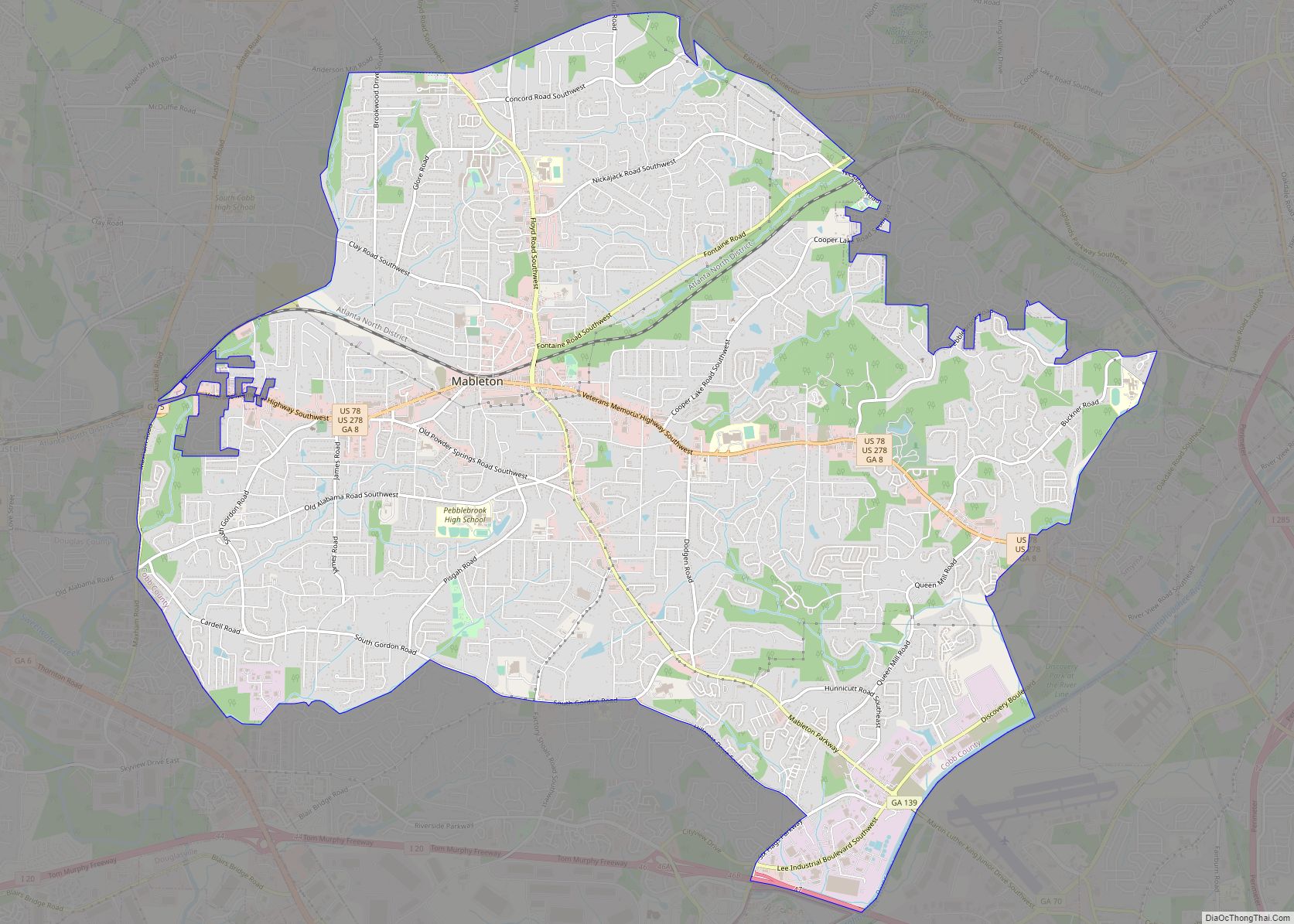 Map of Mableton CDP