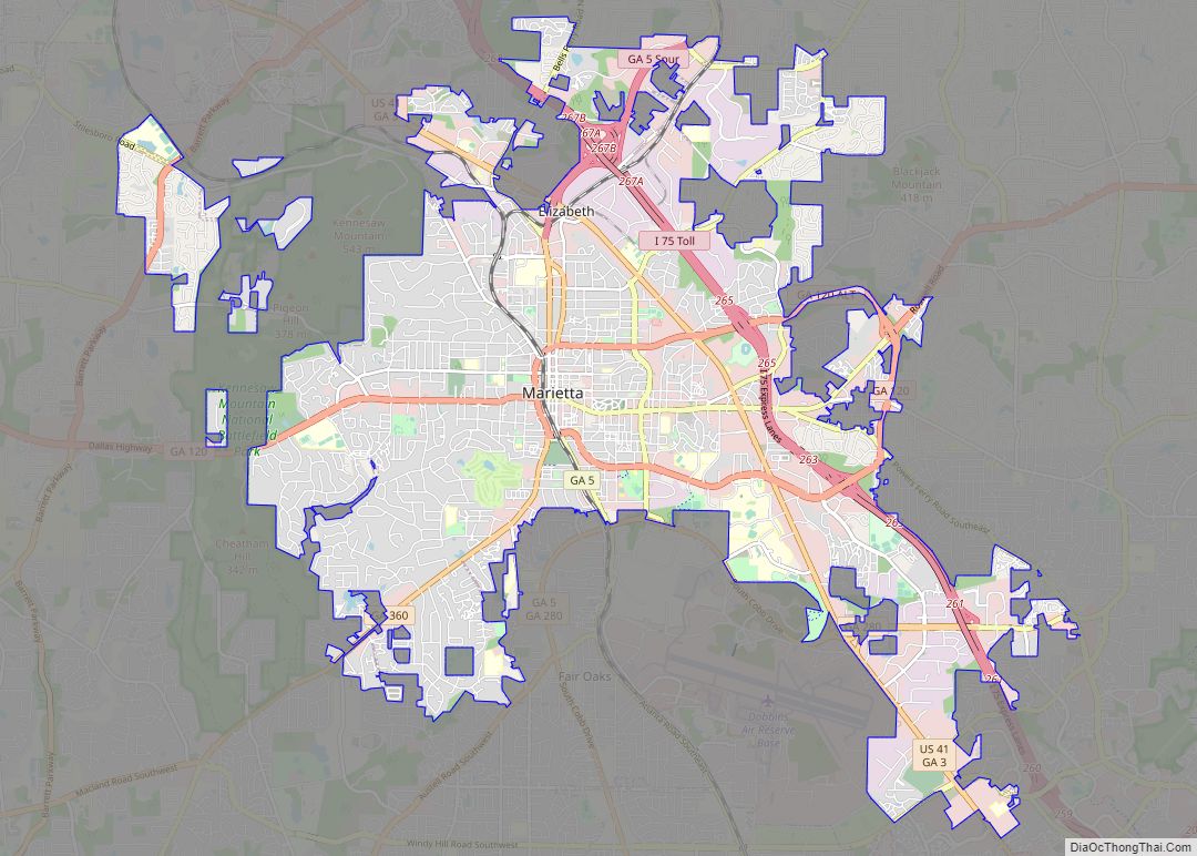 Map of Marietta city, Georgia