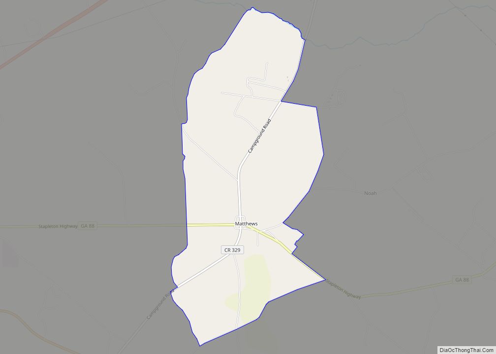 Map of Matthews CDP, Georgia