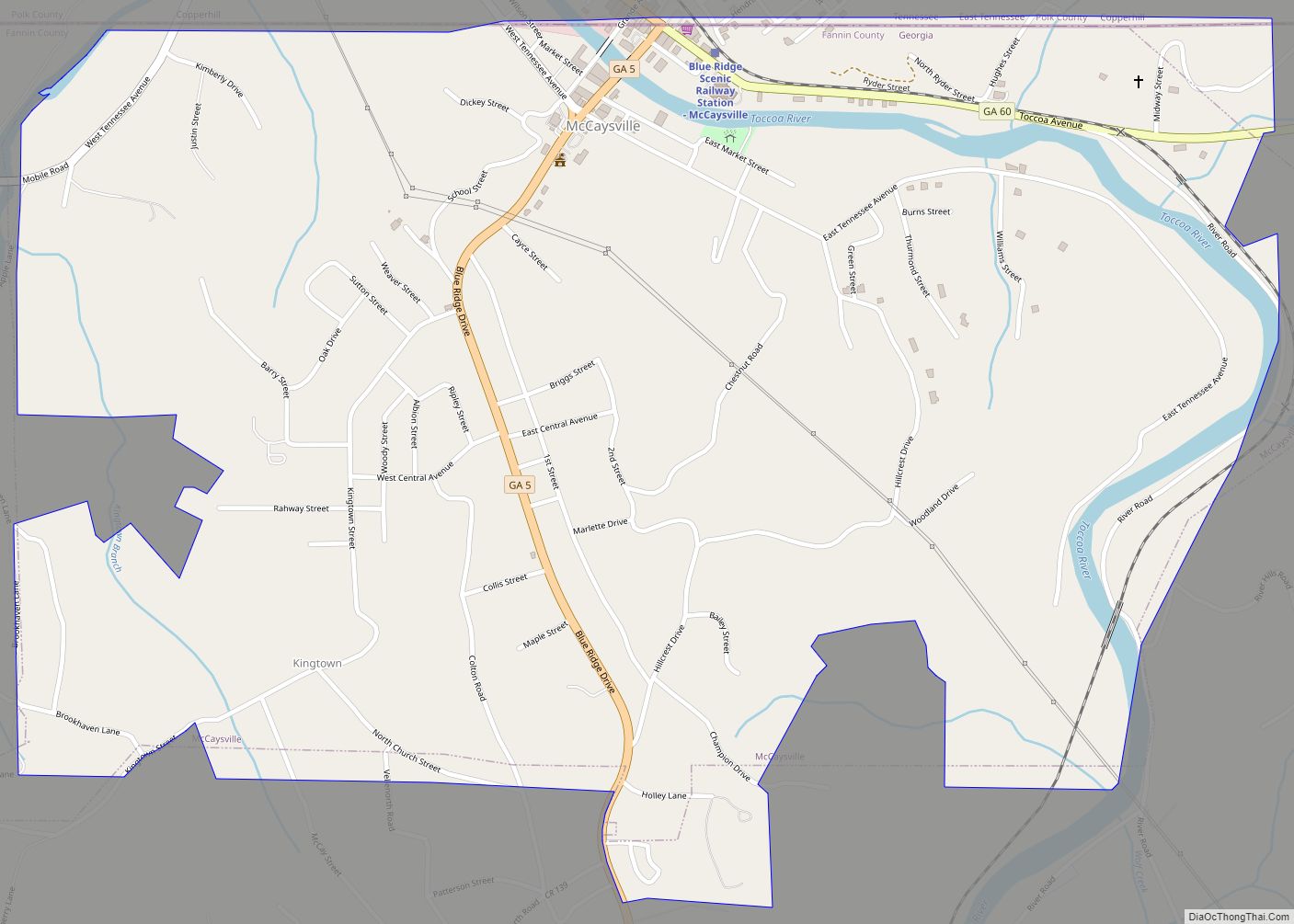 Map of McCaysville city