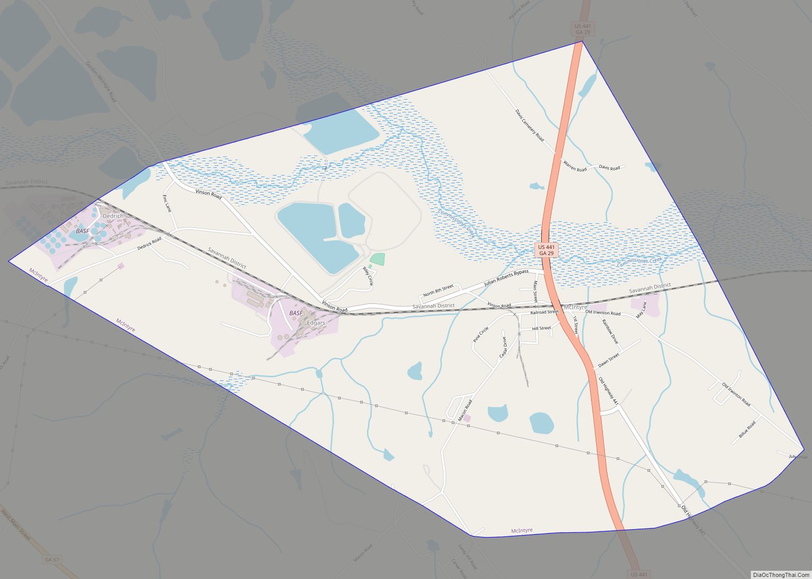 Map of McIntyre town