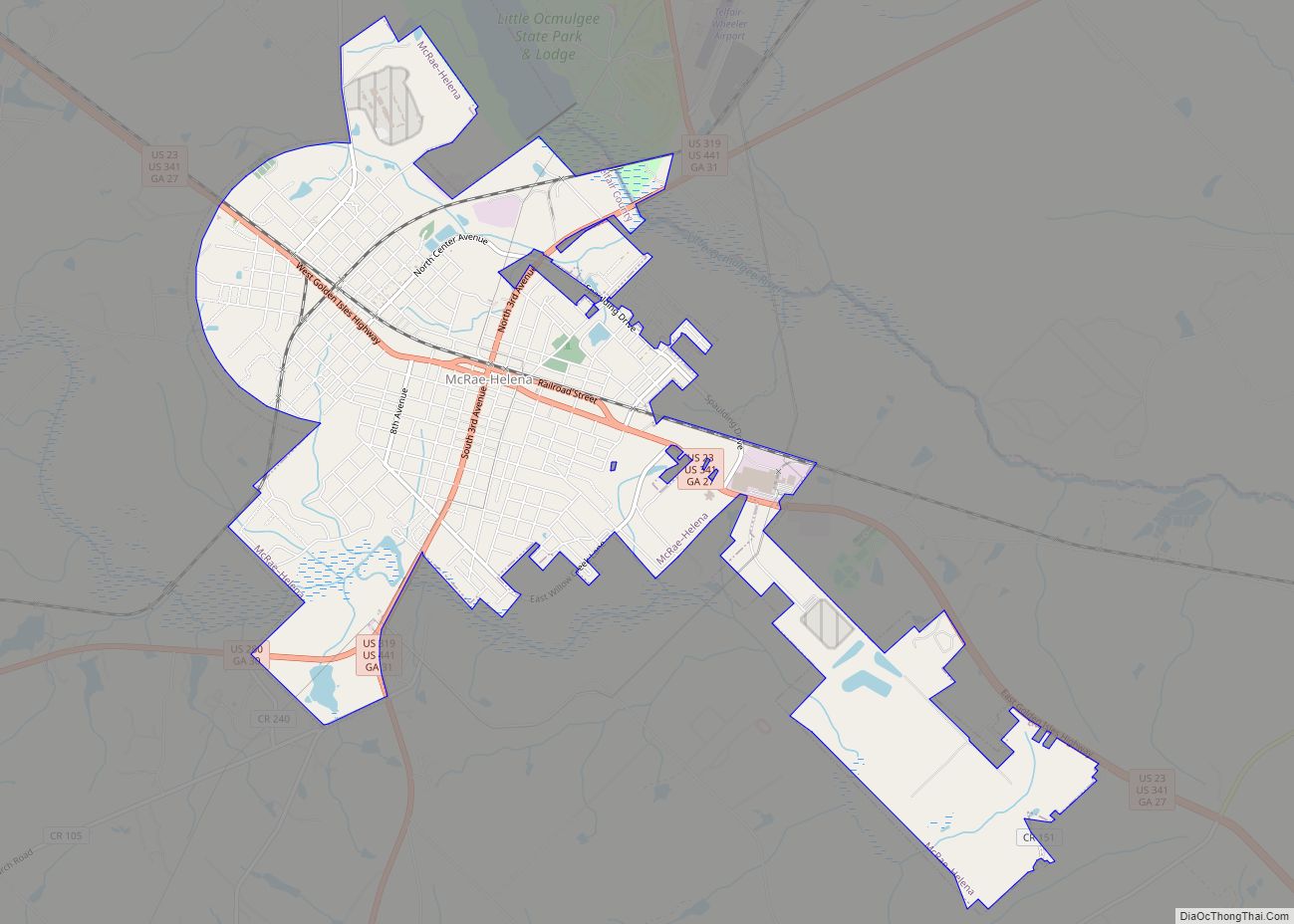 Map of McRae-Helena city