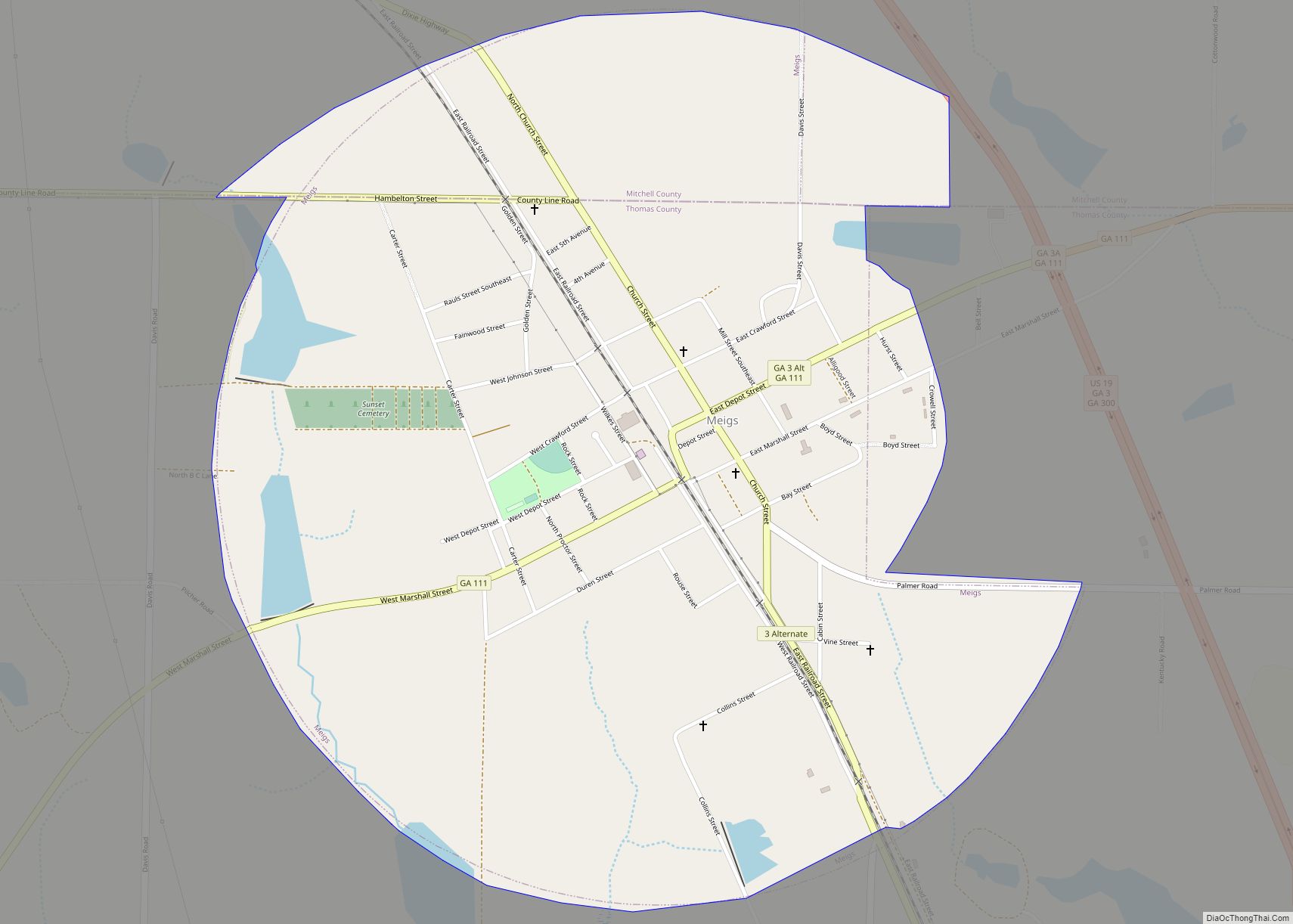 Map of Meigs city