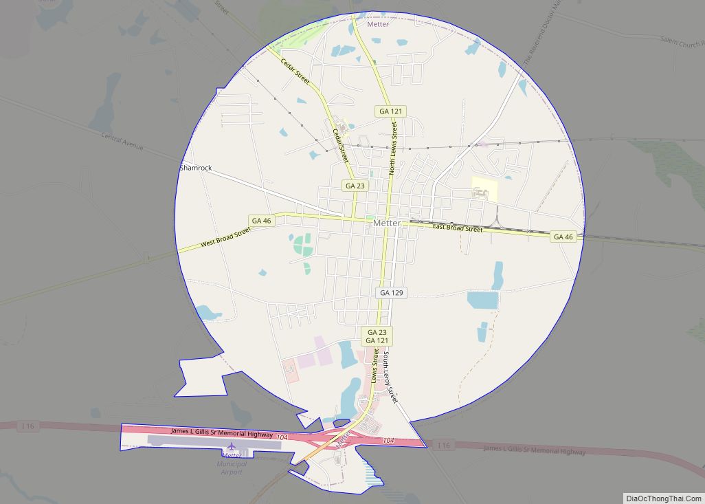 Map of Metter city