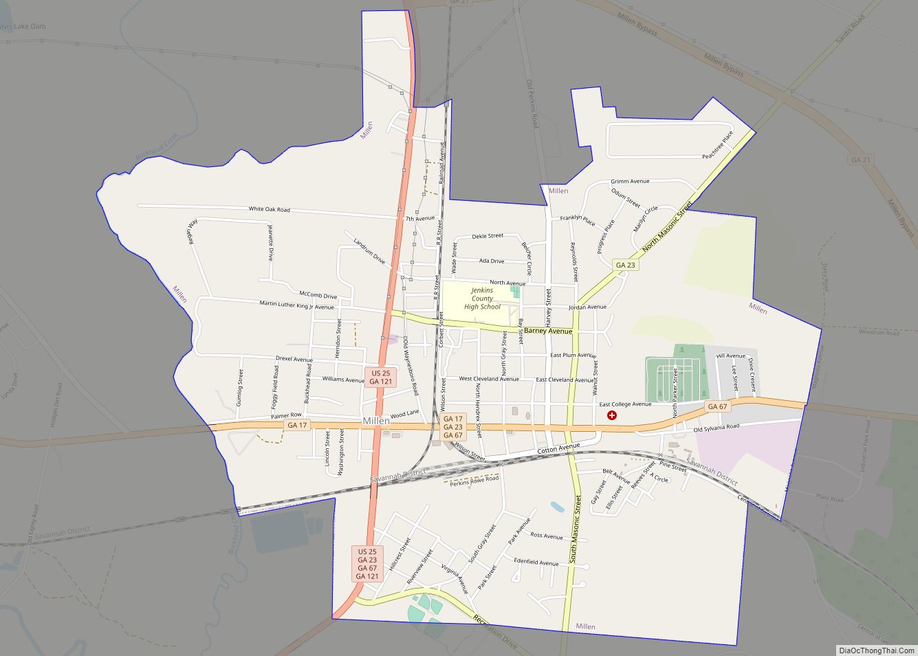 Map of Millen city