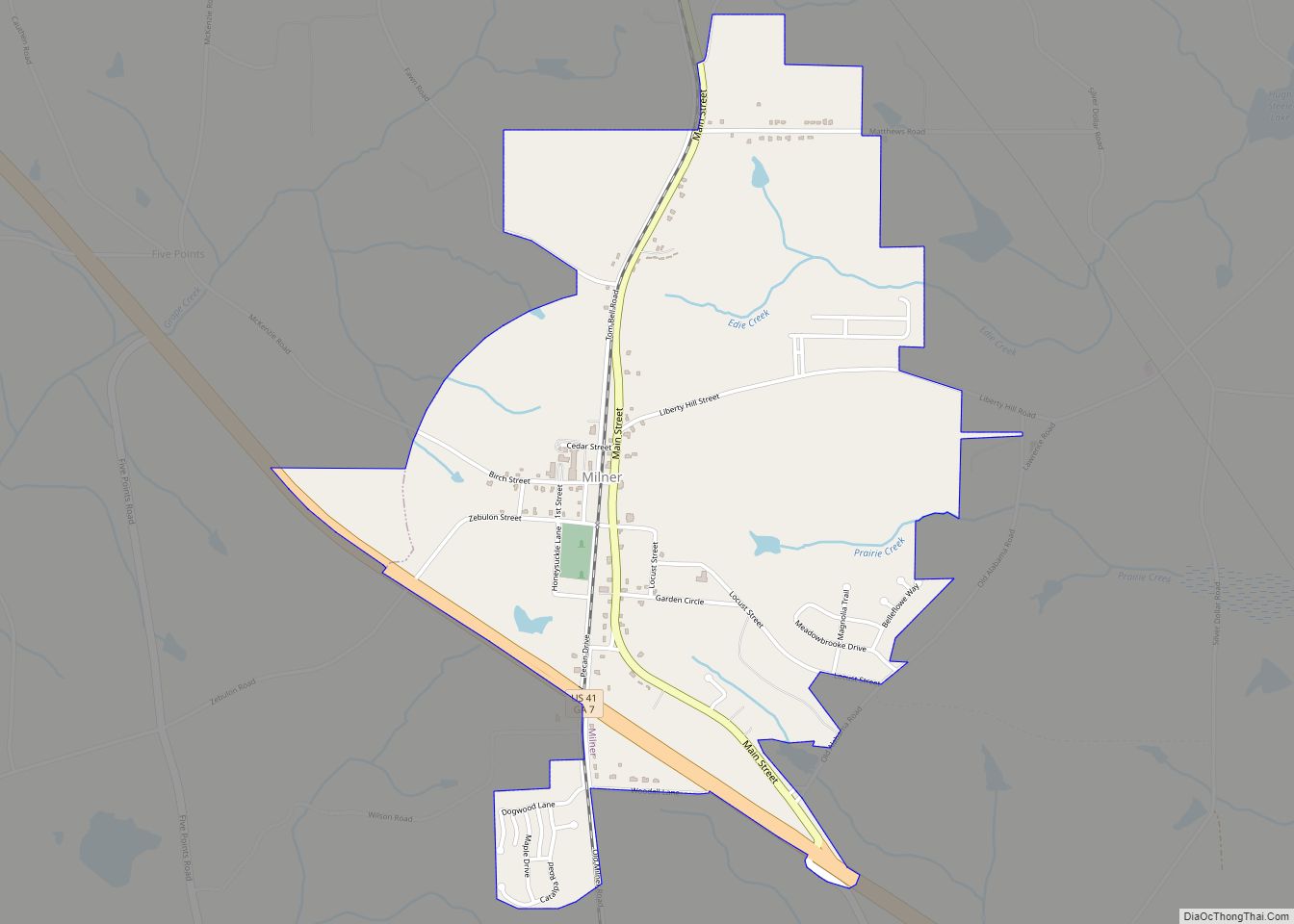 Map of Milner city