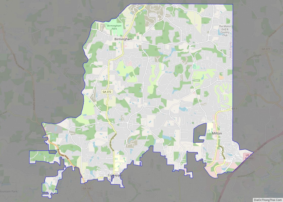 Map of Milton city, Georgia