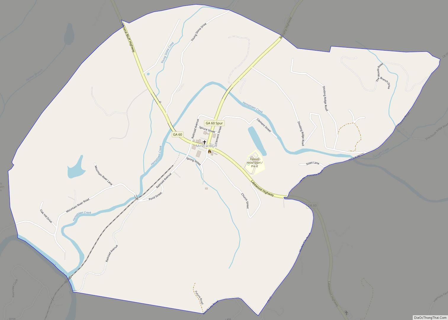 Map of Mineral Bluff CDP