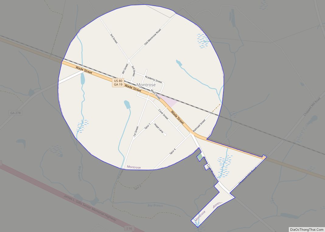 Map of Montrose town, Georgia