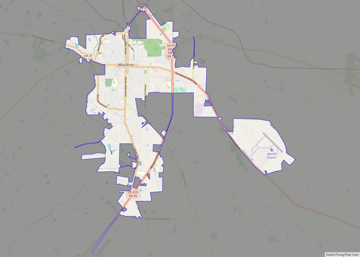 Map of Moultrie city