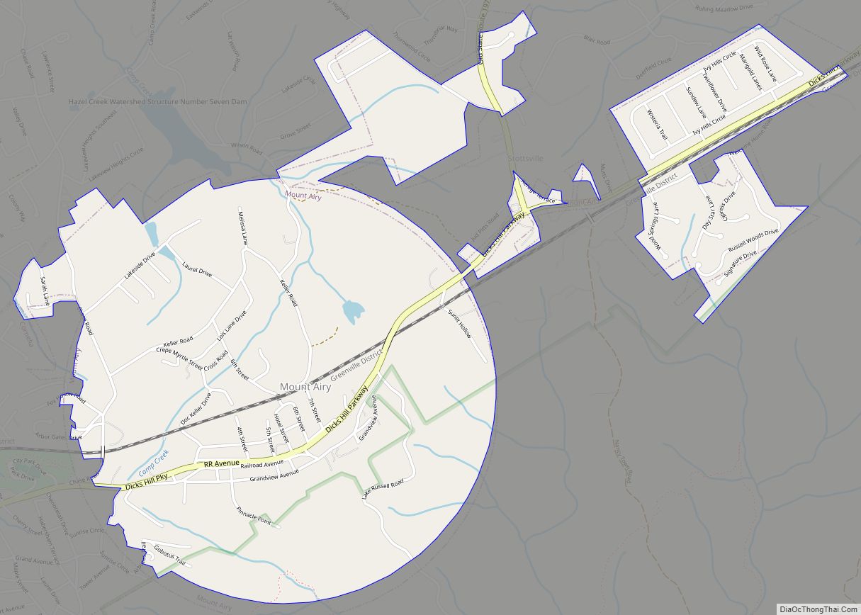 Map of Mount Airy town, Georgia