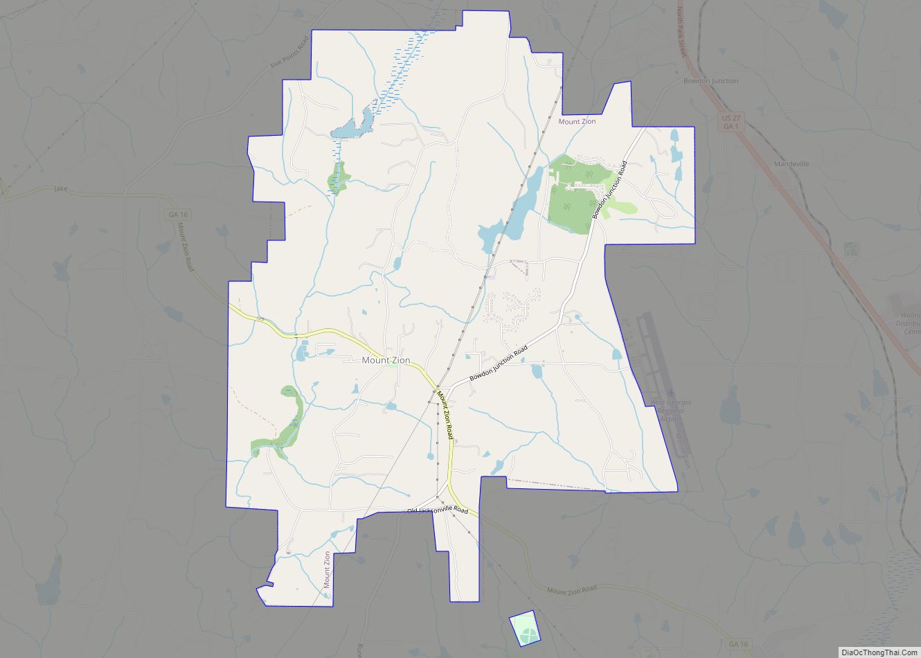 Map of Mount Zion city, Georgia