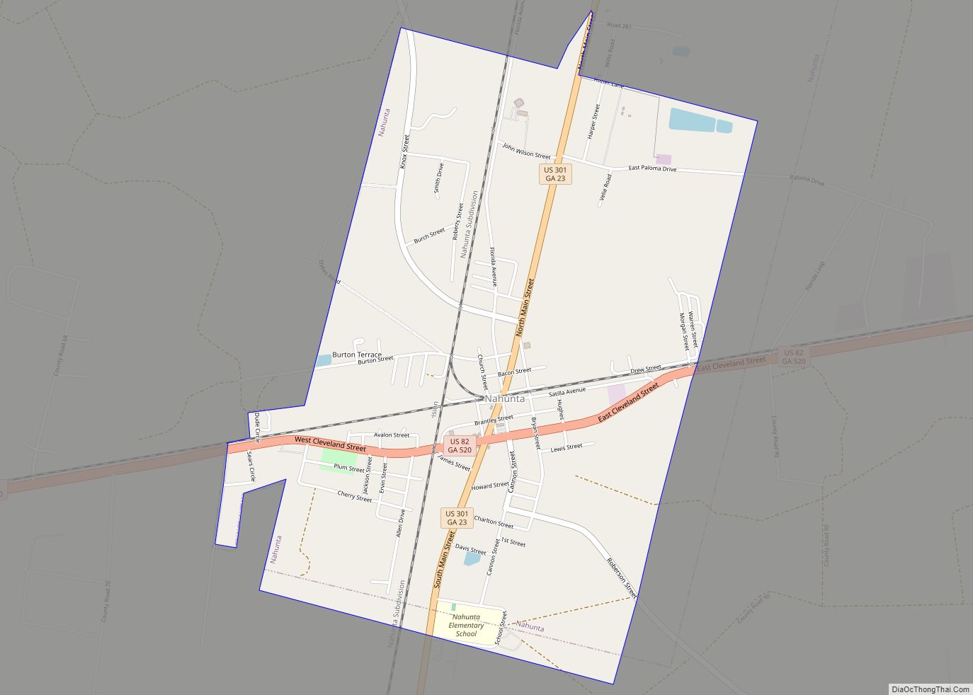 Map of Nahunta city